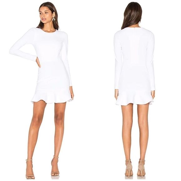 Donna Mizani Dresses & Skirts - Donna Mizani Long Sleeve Ruffle Dress in White